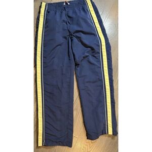 Three Hearts Petite Sz M Navy Blue & Lime Green Striped Mesh Lined Track Pants